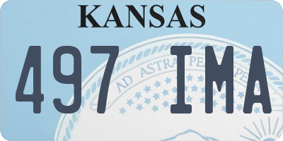 KS license plate 497IMA