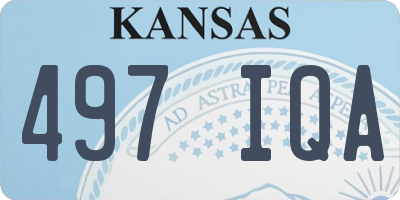 KS license plate 497IQA