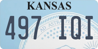 KS license plate 497IQI