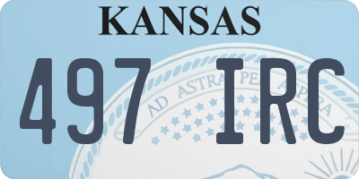 KS license plate 497IRC