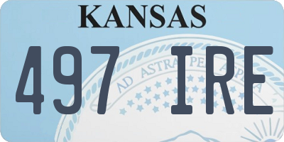 KS license plate 497IRE
