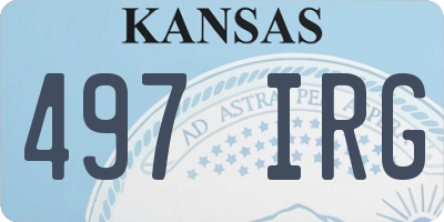 KS license plate 497IRG