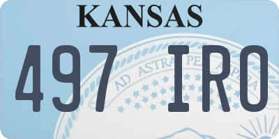 KS license plate 497IRO