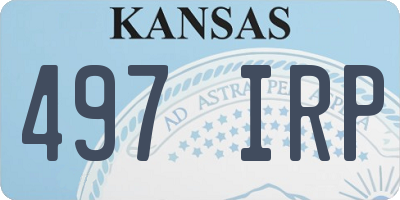 KS license plate 497IRP