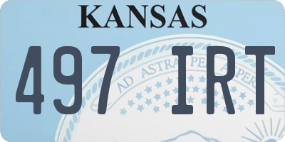 KS license plate 497IRT