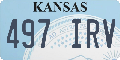 KS license plate 497IRV