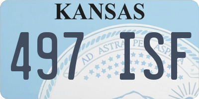 KS license plate 497ISF