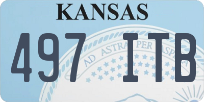 KS license plate 497ITB
