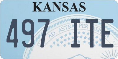 KS license plate 497ITE