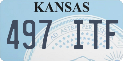 KS license plate 497ITF