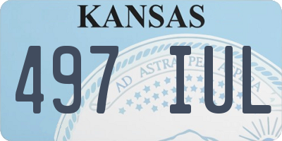 KS license plate 497IUL