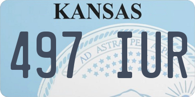 KS license plate 497IUR