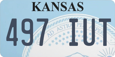 KS license plate 497IUT