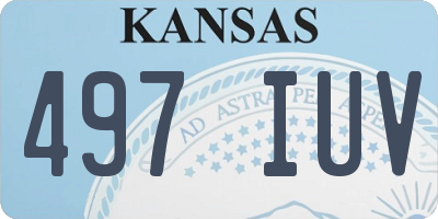 KS license plate 497IUV