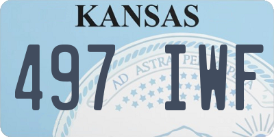 KS license plate 497IWF
