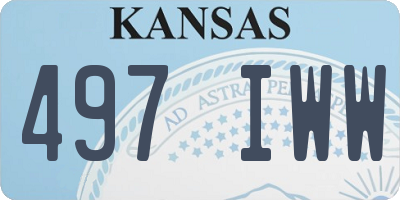 KS license plate 497IWW