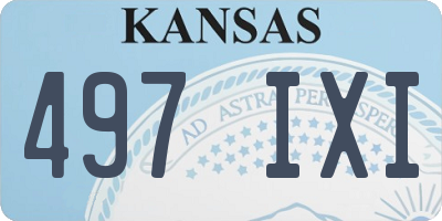 KS license plate 497IXI