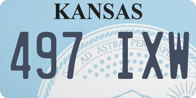 KS license plate 497IXW