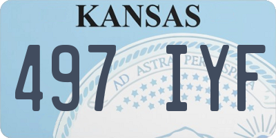 KS license plate 497IYF