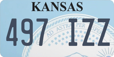 KS license plate 497IZZ