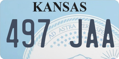KS license plate 497JAA