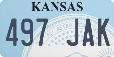 KS license plate 497JAK