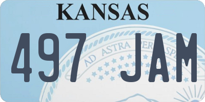 KS license plate 497JAM