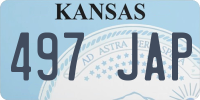 KS license plate 497JAP