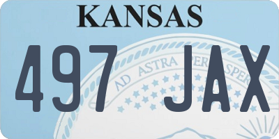 KS license plate 497JAX