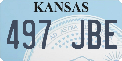 KS license plate 497JBE
