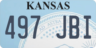 KS license plate 497JBI