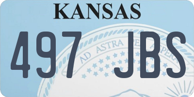 KS license plate 497JBS