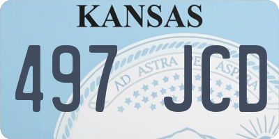 KS license plate 497JCD
