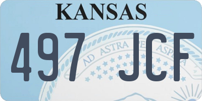 KS license plate 497JCF