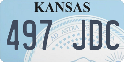 KS license plate 497JDC