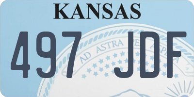 KS license plate 497JDF
