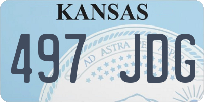 KS license plate 497JDG