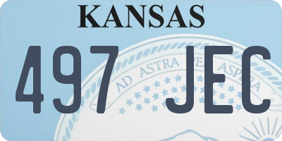 KS license plate 497JEC