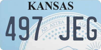 KS license plate 497JEG