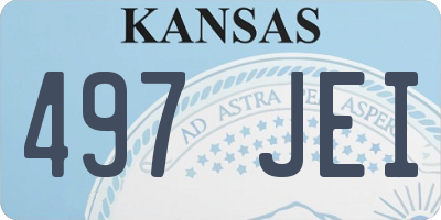 KS license plate 497JEI