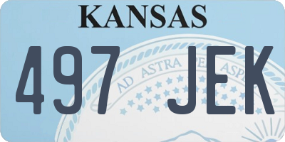 KS license plate 497JEK