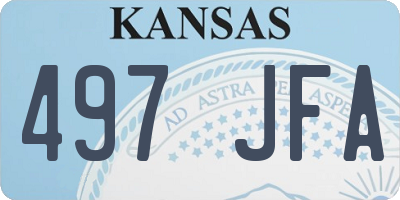 KS license plate 497JFA