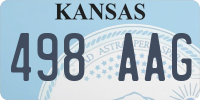 KS license plate 498AAG