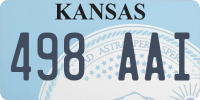 KS license plate 498AAI