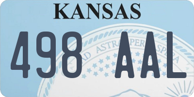 KS license plate 498AAL