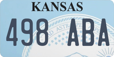 KS license plate 498ABA