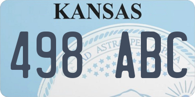 KS license plate 498ABC