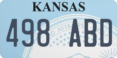 KS license plate 498ABD