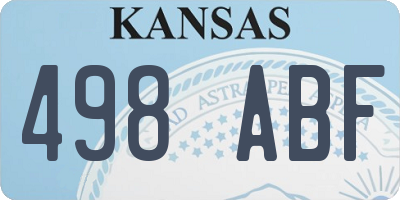 KS license plate 498ABF