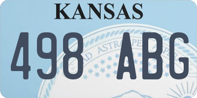 KS license plate 498ABG